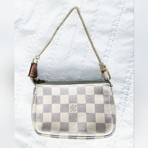 Authentic Louis Vuitton Damier Azur Mini Pochette